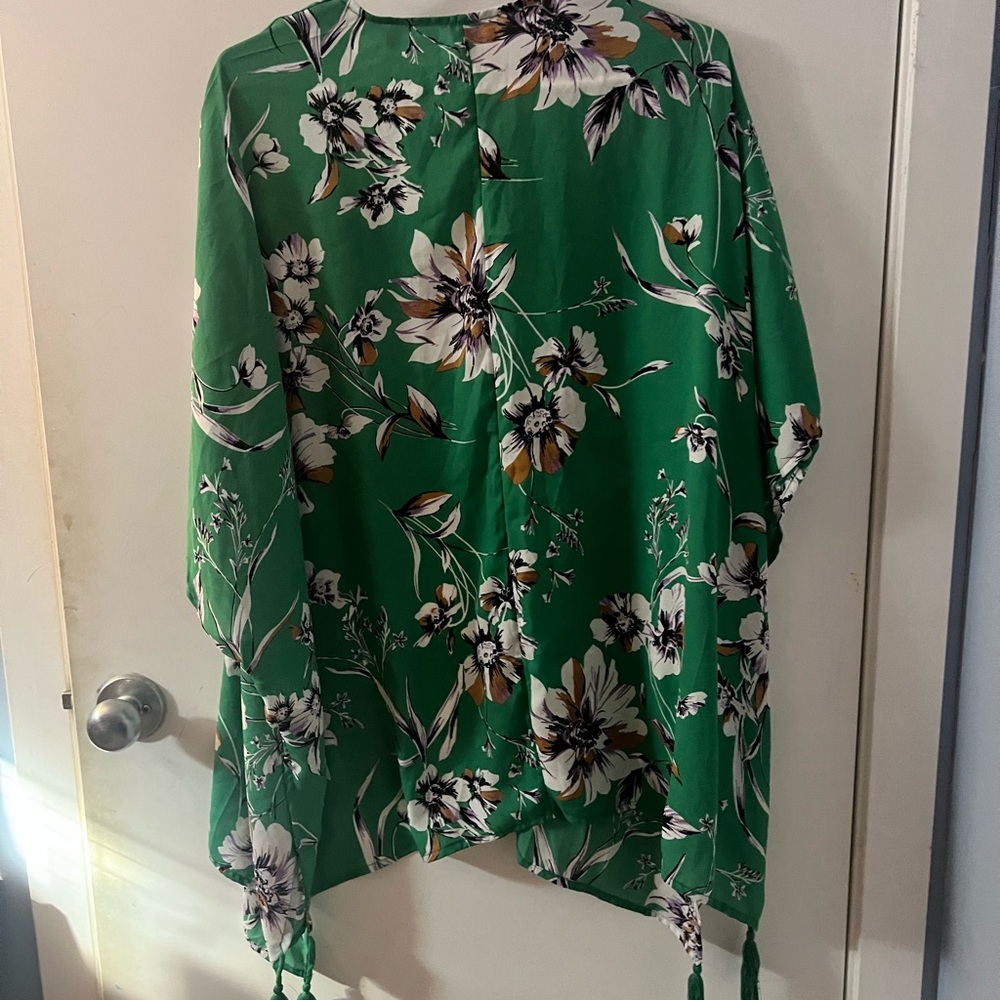 Maurices Green Floral Ruana - Picture 3 of 3